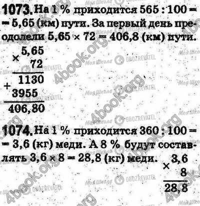 ГДЗ Математика 5 клас сторінка 1073-1074